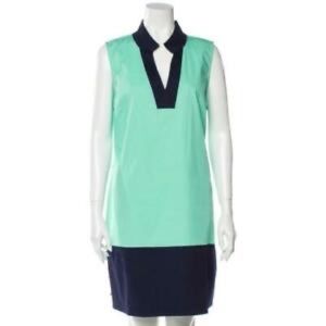Navy / mint preppy shift dress (Sail to Sable)